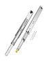 Pair of full-extension drawer slides with lock, 250 lb load capacity, side-mounted, ball bearings, varying lengths (16-60 cm)