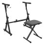 Piano Keyboard Stand and Bench Z Style with Casters, Adjustable, Up to 250 lbs, for 54-88 Key Pianos