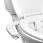 Bidet attachment for toilet seats, double nozzles, white