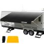 RV awning, 18 feet, universal waterproof charcoal vinyl