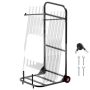 Folding metal chair trolley, 10 chairs, black, 100 kg capacity