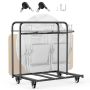 Folding chair trolley, matte black, 180 kg, with wheels