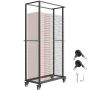 Folding metal chair stand-trolley, 60 pcs., black, wheels