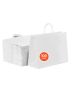 White kraft paper bags with handles, 16x6x12 cm, 100 pcs.
