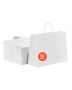 Kraft paper white bags with handles, 50 pcs., 16x6x12 cm, reusable