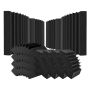 Acoustic self-adhesive foam panels, black, 16.5x6.3x12 inches, 4 pcs.