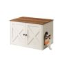 Suletud kassiliivakast Feandrea PCL002X02, ustega, pruun/valge, 70 × 50 × 50 cm