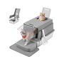 Feandrea Closed Cat Litter Box, 2 Entrances, Grey, 60 × 40 × 38 cm