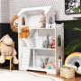 Children's bookshelf, 3-tier, 5 compartments, White, 80.5 × 29 × 116 cm