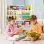 Children's bookshelf, 4 compartments, 2 storage compartments, Sand, 70.5 × 28.5 × 86 cm
