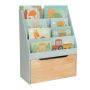 Детский книжный стеллаж Relaxdays, с ящиком для игрушек на колёсах, 60 × 80 × 30 см