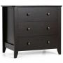 Children's chest of drawers, 3 drawers, Black/brown, 71.12 × 45.72 × 66.04 cm