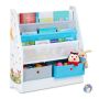Детский стеллаж Relaxdays, 2 короба и 3 тканевых отделения, 71 × 74 × 23 см