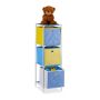 Детский стеллаж Relaxdays, 3 коробки, белый/синий/жёлтый, 27,5 × 89 × 30 см