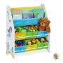 Детский стеллаж Relaxdays, 6 коробов, 2 отделения для книг, 62 × 74 × 31,5 см