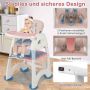 Child's high chair, 6 in 1, blue/pink, 67.3 × 54.6 × 100.3 cm