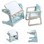 Children's drawing board with chair, 2 in 1, Blue/gray/pink, 65 × 48 × 57–66 cm
