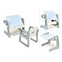 Children's drawing board with chair, 2 in 1, Blue/gray/pink, 65 × 48 × 57–66 cm