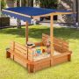 Children's sandbox, 2 benches, 120 × 120 × 120 cm
