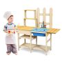 Children's garden kitchen, With tabletop, faucet and sink, 109 × 100 × 38 cm