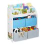 Детский стеллаж для игрушек Relaxdays, 4 тканевых короба, 82,5 × 98 × 30 см