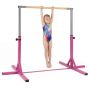 Children's gymnastics bar with 12 height adjustment options 85–145 cm, pink