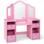 Children's dressing table, 2 in 1, Pink/white, 104 × 117 × 40 cm