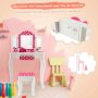 Children's dressing table with stool, With removable tri-fold mirror, 60 × 27.5 × 97.5 cm