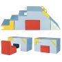 Children's climbing set, 3 in 1, Blue, red and yellow, 143 × 45 × 50 cm