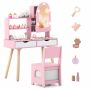 Children's makeup table, with chair, Pink, 78.74 × 113.03 × 29.21 cm