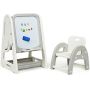 Children's drawing table with chair, With magnetic board, 63.5 × 53 × 71–100 cm