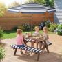 Children's picnic table, 2 benches, 91.44 × 80.01 × 50.8 cm