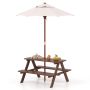 Children's picnic table set, 4-seater, Brown, 89 × 50 × 79 cm