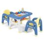Children's table with chairs, 2 chairs and shelf, 31 × 19 × 19 inches