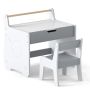 Children's table and chair set, 1 chair, grey/white, 62 × 59 × 47 cm