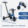 Children's tricycle, 4 in 1, 29 × 17 × 38.5 inches