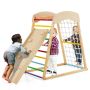 Children's play complex, with a double-sided height-adjustable ramp, 41.5 × 26.5 × 44.5 in
