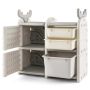 Children's toy storage unit, with boxes, cabinets and drawers, gray, 78.74 × 78.74 × 31.75 cm
