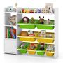 Children's toy organizer, 4 large and 4 small storage boxes, 112 × 30 × 100 cm
