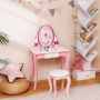 Children's dressing table set, with stool and 360° mirror, 27 × 39.5 × 16.5 inches