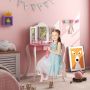 Children's dressing table set, with stool and 3-panel mirror, 68 × 100 × 41 cm