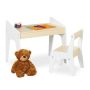 Комплект детской мебели Relaxdays, 1 стол и 1 стул, Бежевый/белый, 60,5 × 51 × 37,5 см