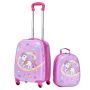 Laste kohvrikomplekt VEVOR LGA4T-16UNC-P08, 2 osa, Roosa, 32 × 23 × 45 cm