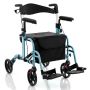 Walker-roller with seat, 2 in 1, 40.5 × 85.1–96.5 × 63.5 cm
