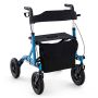 Walker with seat, Blue, 76.2 × 81.3–94 × 63.5 cm
