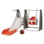Children's slide and swing set, 4 in 1, Orange, 182 × 150 × 98 cm