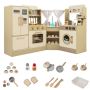 Children's corner play kitchen, 21 accessories, 58 × 34 × 21.5 inches