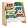 Детский книжный стеллаж Relaxdays, 4 тканевых кармана, 63 × 60 × 39 см