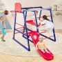 Children's climbing play equipment, 3 climbing methods, Red/blue, 59 × 56 × 57.5 inches
