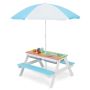 Children's outdoor table, 3 in 1, 2 boxes, blue/green/yellow, 36.5 × 19.5 × 34 inches